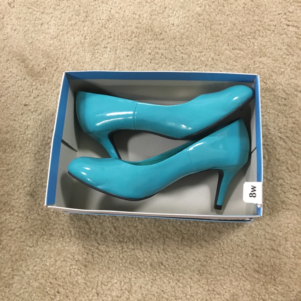 Teal Blue Comfortable Heels